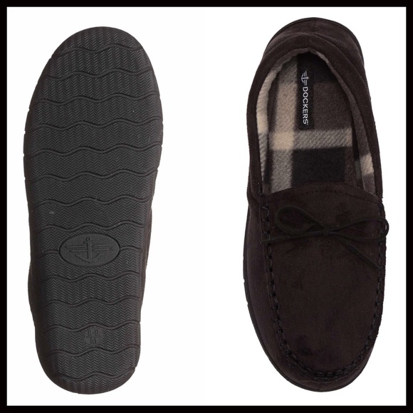 DOCKERS BLACK MOCCASINS MEMORY FOAM SLIPPERS A2C - Picture 7 of 8